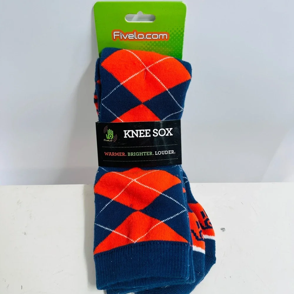 Fivelo Warmer, Brighter, Louder Argyle Knee Socks Multicolor One Size NWT‎